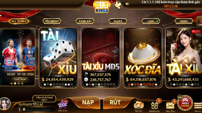Các Bước Đăng Nhập Và Truy Cập Cổng Thanh Toán Tại Cổng Game Hitclub