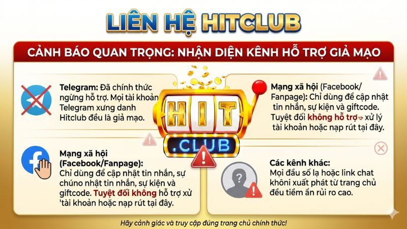 Cảnh báo quan trọng: Nhận diện kênh hỗ trợ giả mạo Hitclub