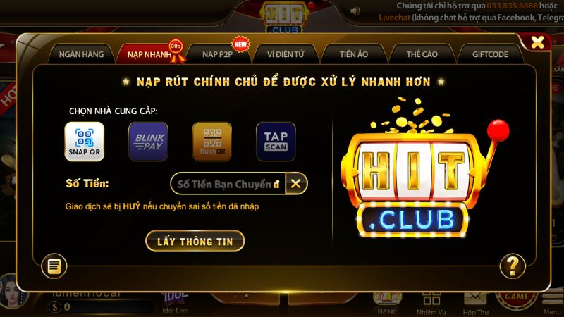 Hướng Dẫn Thao Tác Nạp Tiền Hitclub Chuẩn Xác