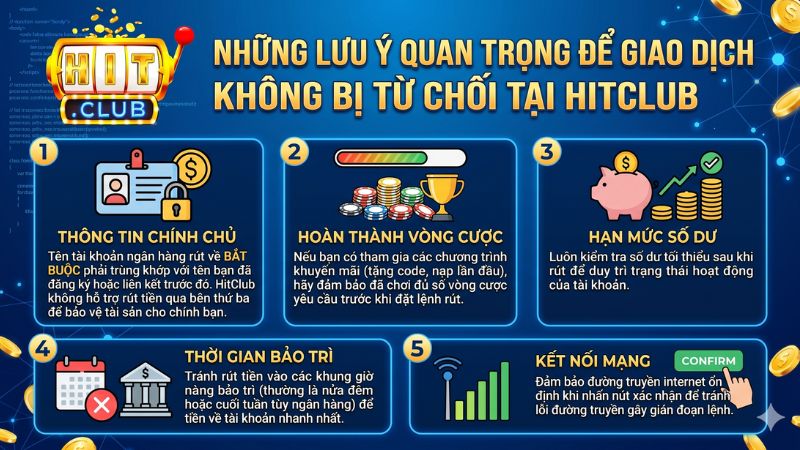 Những Lưu Ý Quan Trọng Để Giao Dịch Không Bị Từ Chối