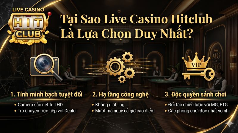 Lý do sảnh live casino Hitclub là lựa chọn hàng đầu của các game thủ